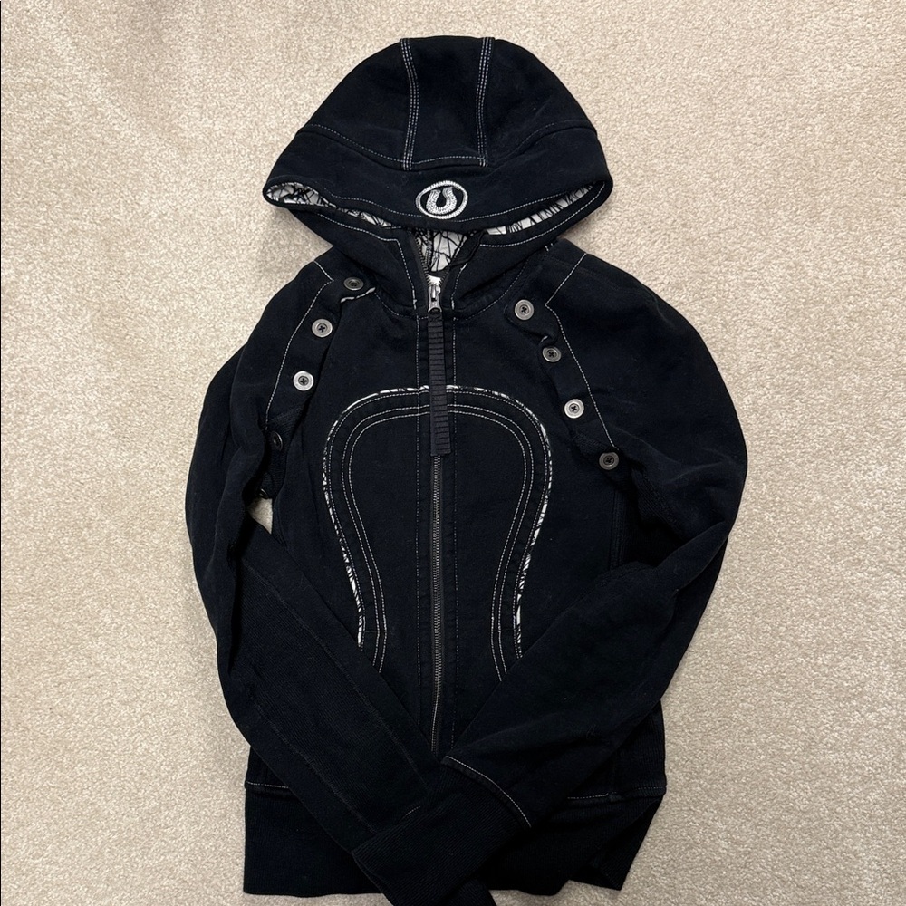 lululemon athletica Black scuba hoodie/ size 4/